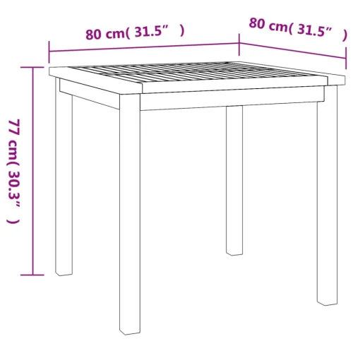 Vrtna garnitura - 5-dijelni vrtni blagovaonski set od masivne tikovine - Dužina stola 80 cm 4 Cijena