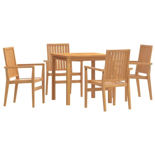 Vrtna garnitura - 5-dijelni vrtni blagovaonski set od masivne tikovine - Dužina stola 80 cm 4 Cijena