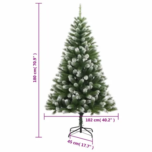 Umjetno božićno drvce sa šarkama i snijegom 180 cm - 180 cm Osnovni Cijena