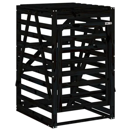 Spremište za kantu za smeće crno 84x90x128,5 cm od borovine - Crna boja bora 84 x 90 x 128.5 cm 1 1 Cijena