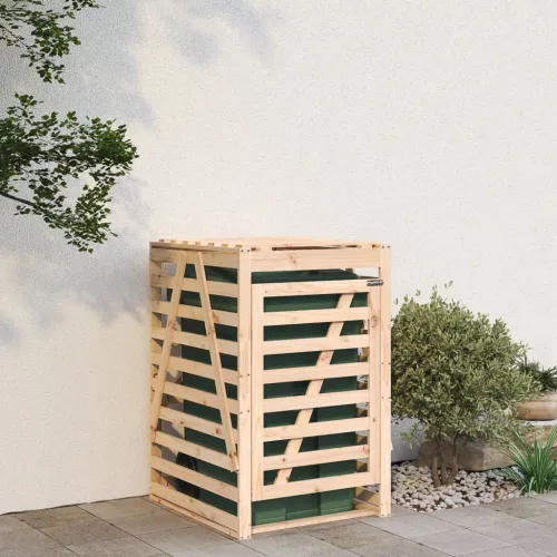Spremište za kantu za smeće 84x90x128,5 cm od masivne borovine - Prirodna boja bora 84 x 90 x 128.5 cm 1 1 Cijena