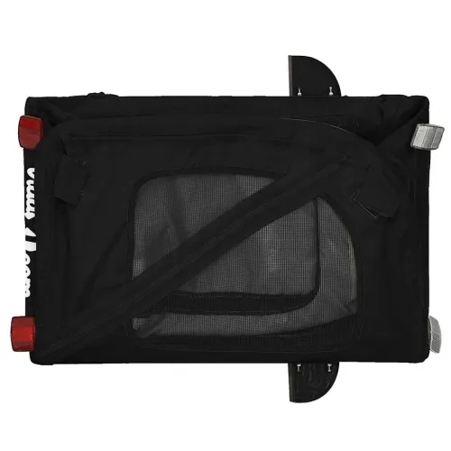 Prikolica za bicikl za ljubimce crna od tkanine i željeza - Crna 124 x 53 x 53 cm Cijena
