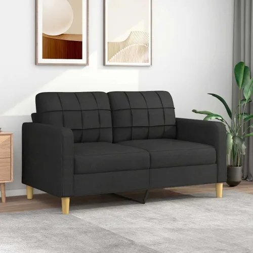 Dvosjed od tkanine crni 140 cm - Crna 140 cm Cijena