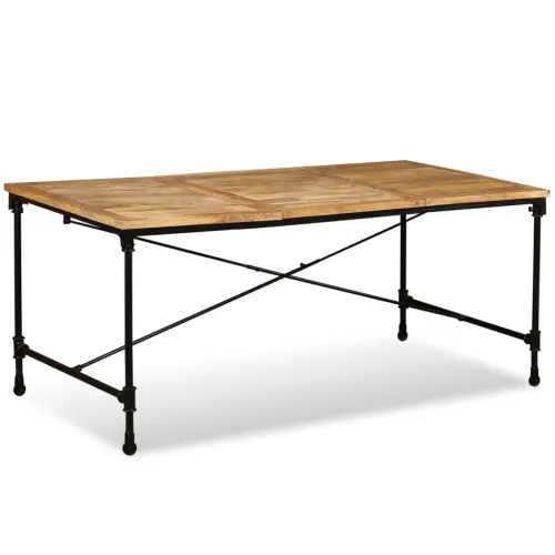 Blagovaonski Stol Masivno Drvo Manga 180 cm - Svjetlosmeđa 180 x 90 x 76 cm Cijena