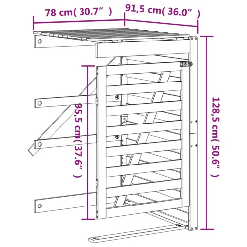 Produžetak spremišta za kantu za smeće od masivne borovine - Prirodna boja bora 78 x 91.5 x 128.5 cm Cijena