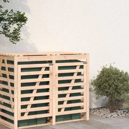 Produžetak spremišta za kantu za smeće od masivne borovine - Prirodna boja bora 78 x 91.5 x 128.5 cm Cijena
