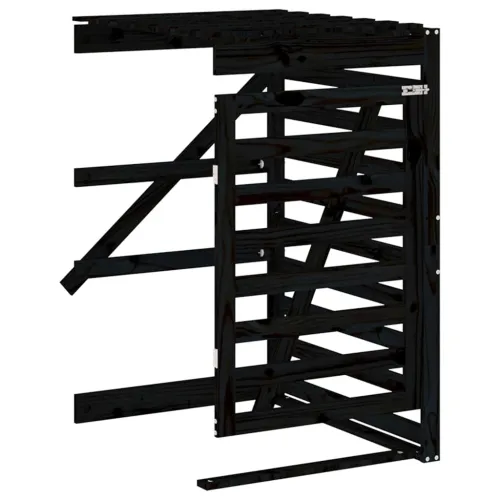 Produžetak spremišta za kantu za smeće crni od masivne borovine - Crna boja bora 78 x 91.5 x 128.5 cm 1 1 Cijena