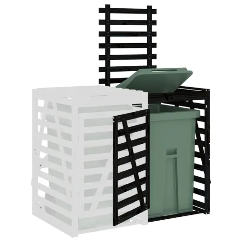 Produžetak spremišta za kantu za smeće crni od masivne borovine - Crna boja bora 78 x 91.5 x 128.5 cm Cijena