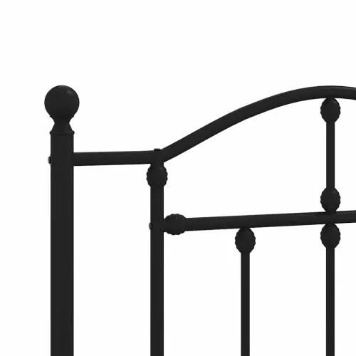 Metalni okvir kreveta uzglavlje i podnožje crni 90 x 200 cm - Crna 90 x 200 cm s uzglavljem i podnožjem Cijena