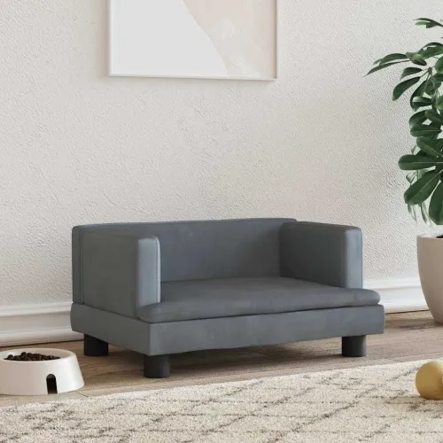 Krevet za pse tamnosivi 60 x 40 x 30 cm baršunasti - Tamno siva 60 x 40 x 30 cm Baršun Cijena