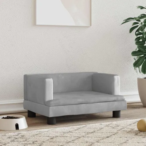 Krevet za pse svjetlosivi 60 x 40 x 30 cm baršunasti - Svjetlosiva 60 x 40 x 30 cm Baršun Cijena