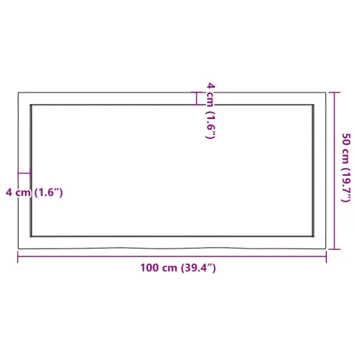 Stolna ploča 100x50x(2-4) cm od netretirane masivne hrastovine - Prirodna 100 x 50 x 4 cm Cijena