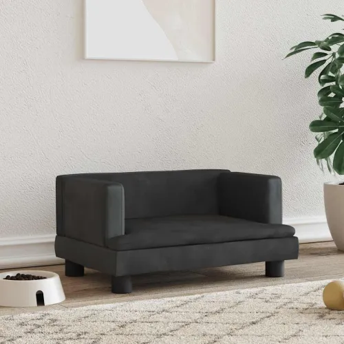 Krevet za pse crni 60 x 40 x 30 cm baršunasti - Crna 60 x 40 x 30 cm Baršun Cijena
