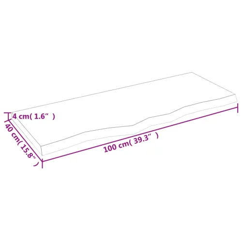 Stolna ploča svjetlosmeđa 100x40x(2-4) cm tretirana hrastovina - Svjetlosmeđa 100 x 40 x 4 cm Cijena