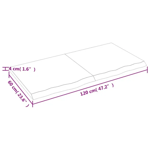 Stolna ploča svjetlosmeđa 120x60x(2-4) cm tretirana hrastovina - Svjetlosmeđa 120 x 60 x 4 cm Cijena