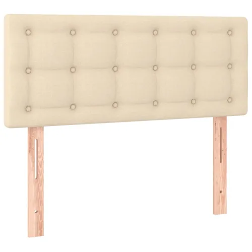 Krevet box spring s madracem LED krem 90x190 cm od tkanine - Krema 90 x 190 cm gumbi Cijena