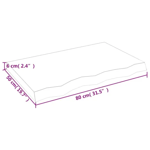 Stolna ploča svjetlosmeđa 80x50x(2-6) cm tretirana hrastovina - Svjetlosmeđa 80 x 50 x 6 cm Cijena