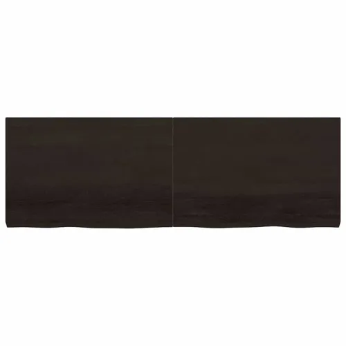 Stolna ploča tamnosmeđa 180x60x(2-6) cm obrađena masivna hrast - Tamno smeđa 180 x 60 x 6 cm Cijena