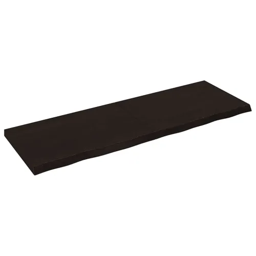 Stolna ploča tamnosmeđa 180x60x(2-6) cm obrađena masivna hrast - Tamno smeđa 180 x 60 x 6 cm Cijena