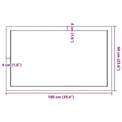 Stolna ploča tamnosmeđa 100x60x(2-6) cm obrađena masivna hrast - Tamno smeđa 100 x 60 x 6 cm Cijena