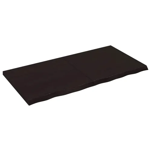 Stolna ploča tamnosmeđa 120x60x(2-4) cm obrađena masivna hrast - Tamno smeđa 120 x 60 x 4 cm Cijena