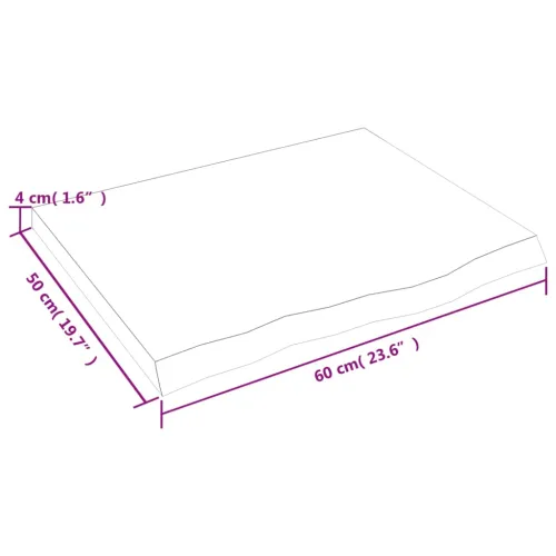 Stolna ploča svjetlosmeđa 60x50x(2-4) cm tretirana hrastovina - Svjetlosmeđa 60 x 50 x 4 cm Cijena