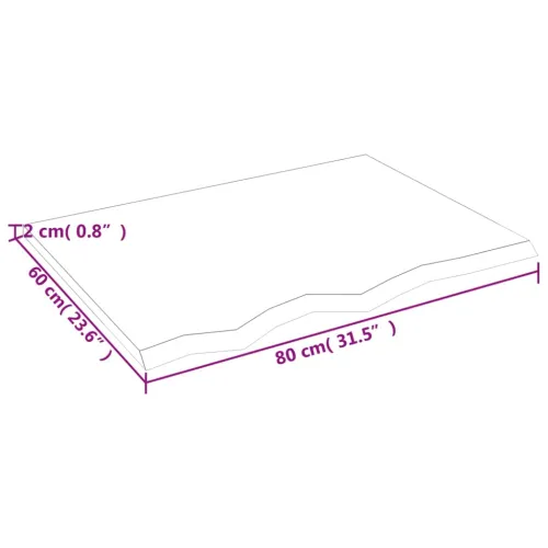 Stolna ploča 80 x 60 x 2 cm od netretirane masivne hrastovine - Prirodna 80 x 60 x 2 cm Cijena