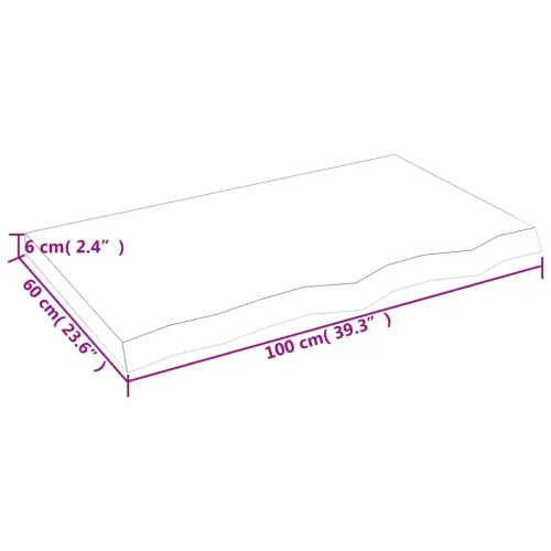 Stolna ploča 100x60x(2-6) cm od netretirane masivne hrastovine - Prirodna 100 x 60 x 6 cm Cijena
