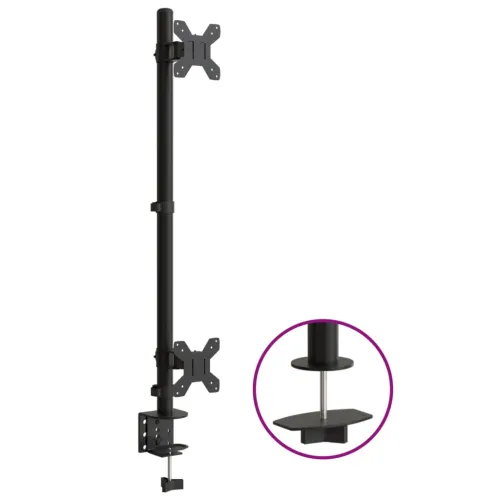 Dvostruki nosač za monitor crni čelični VESA 75/100 mm - 1 Dvostruki (bez ruke) Dvostruki (bez ruke) Cijena