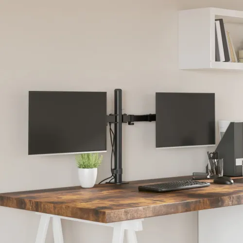Dvostruki nosač za monitor crni čelični VESA 75/100 mm - 1 dvostruki Dvostruki Cijena