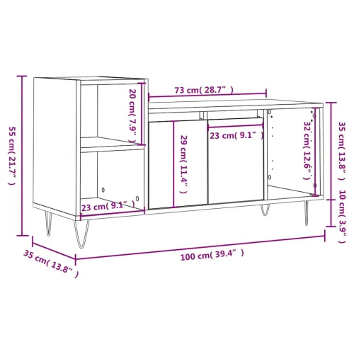 TV ormarić bijeli 100 x 35 x 55 cm od konstruiranog drva - Bijela 1 Cijena
