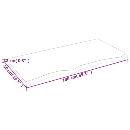 Stolna ploča 100 x 50 x 2 cm od netretirane masivne hrastovine - Prirodna 100 x 50 x 2 cm Cijena