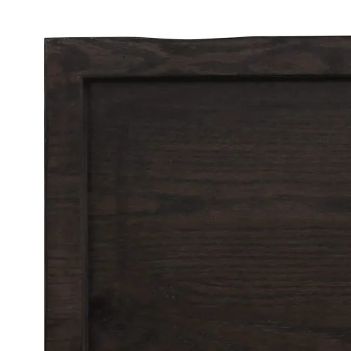 Stolna ploča tamnosmeđa 120x50x(2-6) cm obrađeni masivni hrast - Tamno smeđa 120 x 50 x 6 cm Cijena