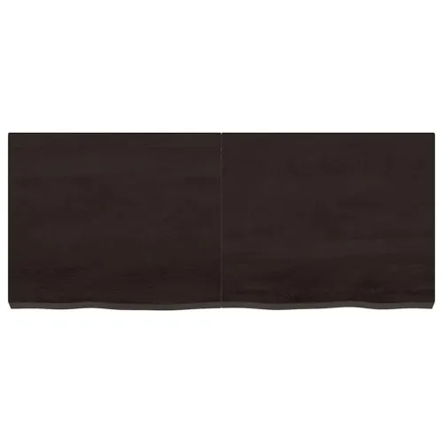 Stolna ploča tamnosmeđa 120x50x(2-6) cm obrađeni masivni hrast - Tamno smeđa 120 x 50 x 6 cm Cijena