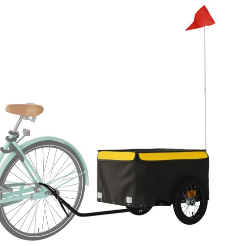 Prikolica za bicikl crno-žuta 30 kg željezna - Žuta 120 x 54 x 44 cm Cijena