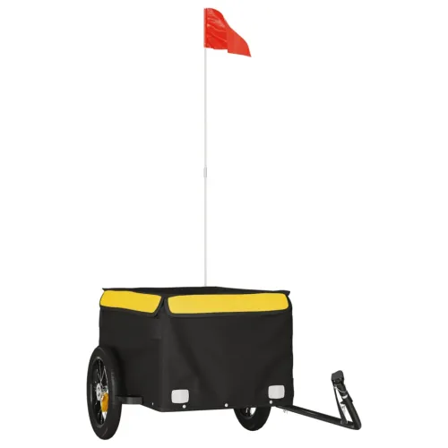 Prikolica za bicikl crno-žuta 30 kg željezna - Žuta 120 x 54 x 44 cm Cijena