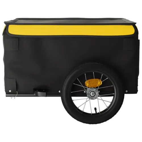 Prikolica za bicikl crno-žuta 30 kg željezna - Žuta 120 x 54 x 44 cm Cijena