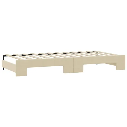 Dnevni krevet na razvlačenje s ladicama krem 80x200 cm tkanina - Krema 80 x 200 cm s krevetom na izvlačenje i ladicom Krema Cijena