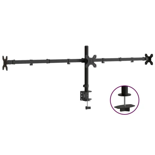 Trostruki stalak za monitor crni čelični VESA 75/100 mm - 1 trostruki Trostruki Cijena