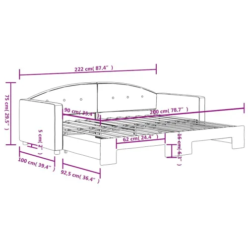 Dnevni krevet na razvlačenje plavi 90 x 200 cm baršunasti - Plava 90 x 200 cm s krevetom na izvlačenje Cijena