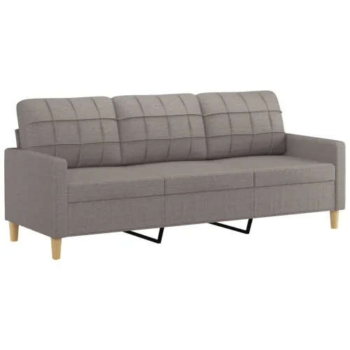 3-dijelni set sofa s jastucima smeđesivi od tkanine - Sivo-smeđa s jastučićima Cijena