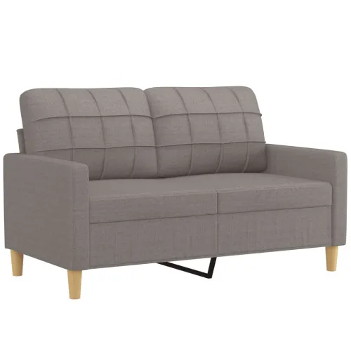 3-dijelni set sofa s jastucima smeđesivi od tkanine - Sivo-smeđa s jastučićima Cijena