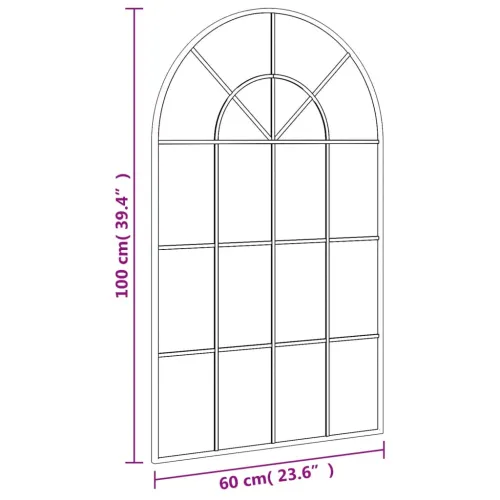 Zidno ogledalo crno 60 x 100 cm lučno željezno - 60 x 100 cm Cijena