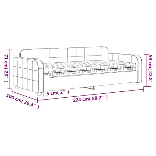 Dnevni krevet s madracem žuti 90 x 200 cm baršunasti - Žuta 90 x 200 cm s madracem Cijena