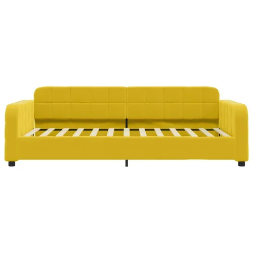 Dnevni krevet s madracem žuti 90 x 200 cm baršunasti - Žuta 90 x 200 cm s madracem Cijena