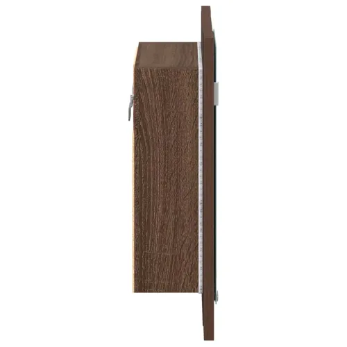 LED kupaonski ormarić s ogledalom boja hrasta 40x12x45cm drveni - Smeđi hrast Cijena