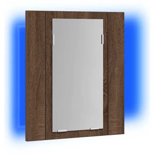 LED kupaonski ormarić s ogledalom boja hrasta 40x12x45cm drveni - Smeđi hrast Cijena