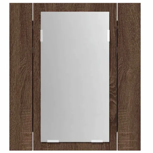 LED kupaonski ormarić s ogledalom boja hrasta 40x12x45cm drveni - Smeđi hrast Cijena