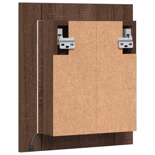 LED kupaonski ormarić s ogledalom boja hrasta 40x12x45cm drveni - Smeđi hrast Cijena