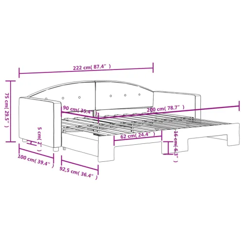 Dnevni krevet na razvlačenje svjetlosivi 90 x 200 cm baršunasti - Svjetlosiva 90 x 200 cm s krevetom na izvlačenje Svjetlosiva Cijena